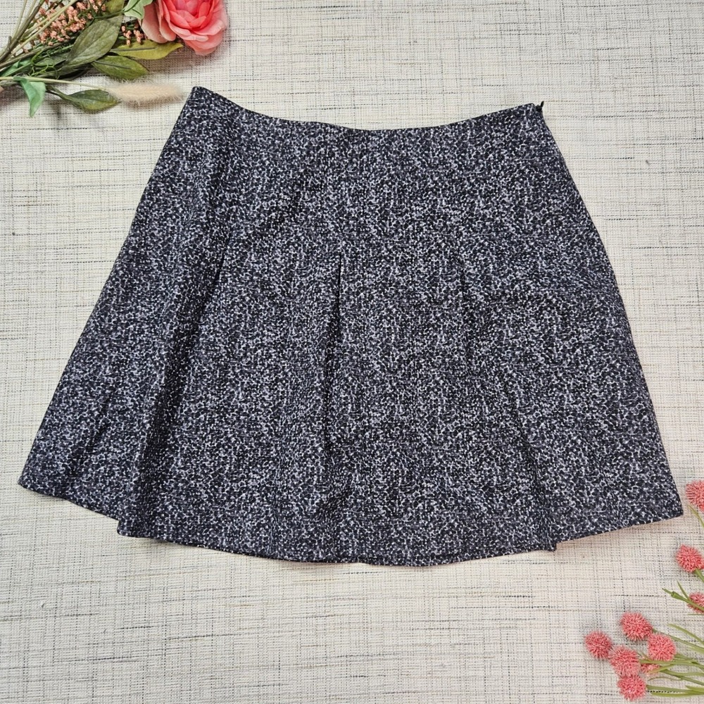 Theory Ridiano Pleated Uniform Dot‎ A-Line Mini Skirt Black White Size 12